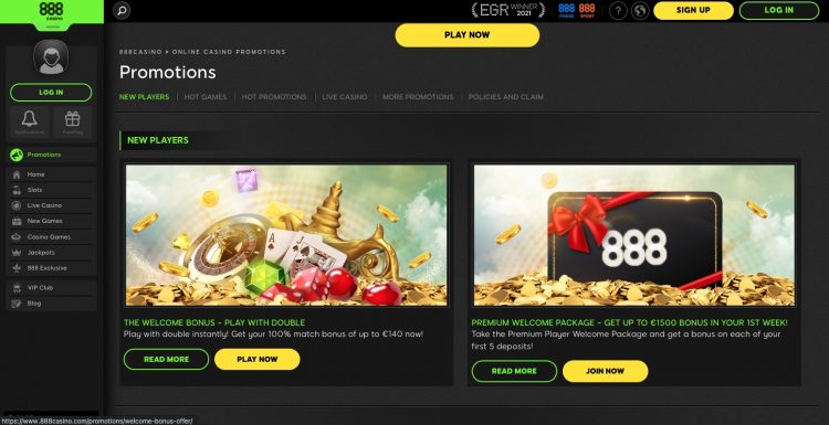 888 Casino - Promoties en Bonussen