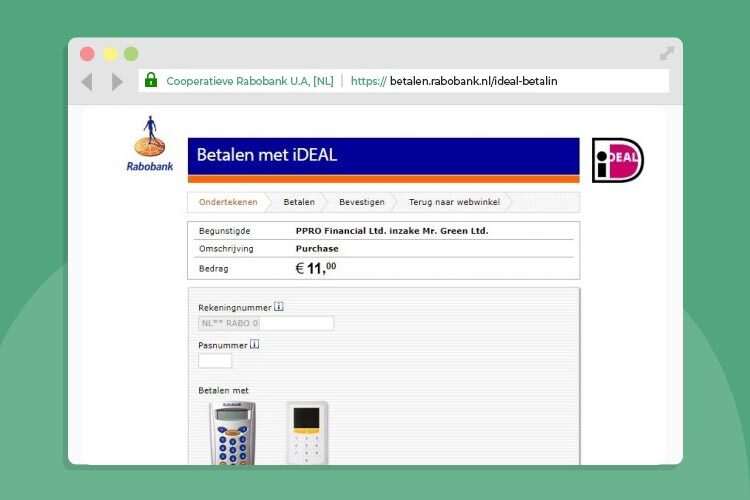 Online Casino iDEAL - Betaalscherm