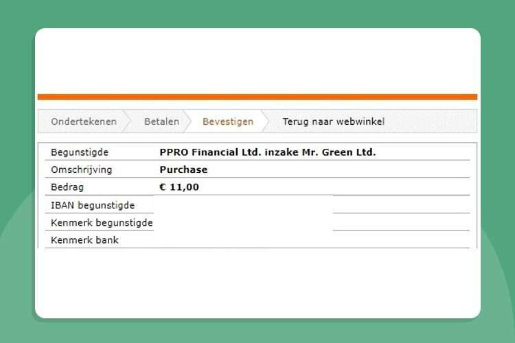 Casino met iDEAL - Bevestig je Gegevens