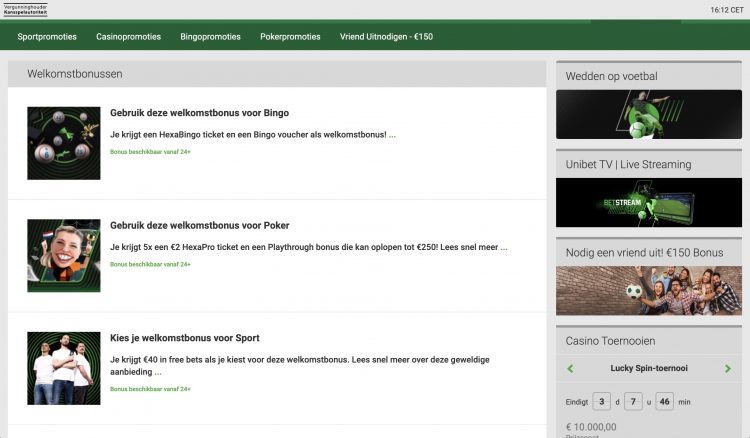 Unibet Promoties en Bonussen
