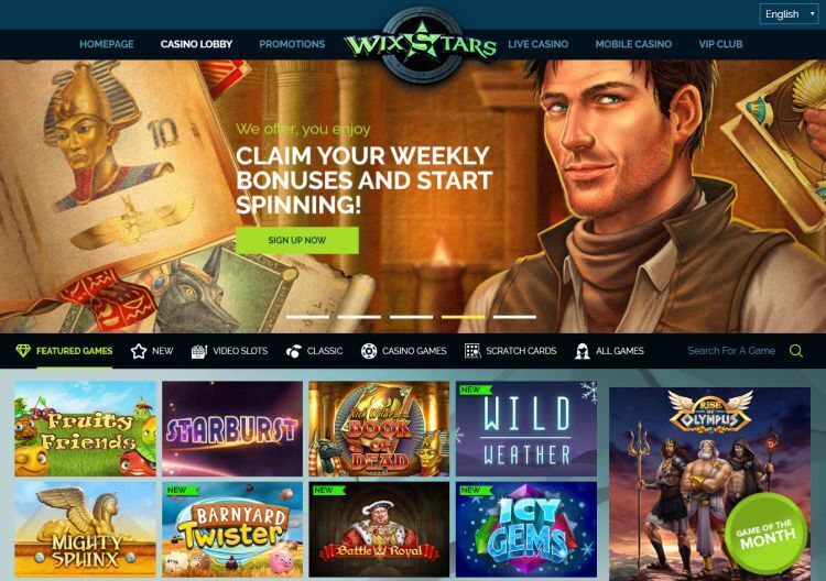 Wixstars Casino Spelaanbod