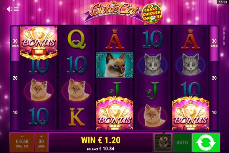 Cutie Cats slot bonus win