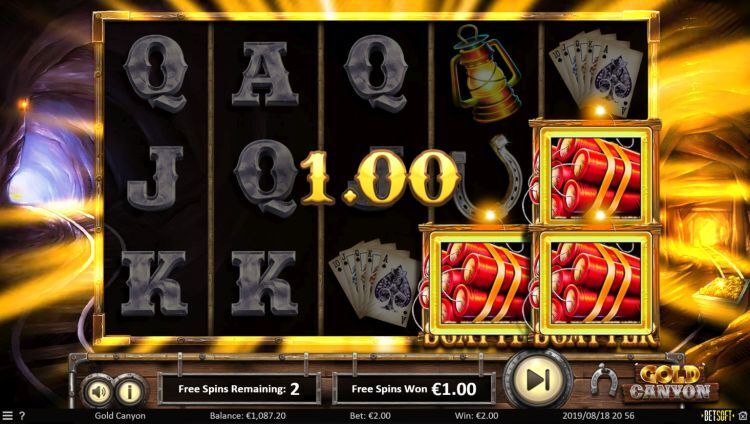 Gold Canyon slot Betsoft bonus trigger