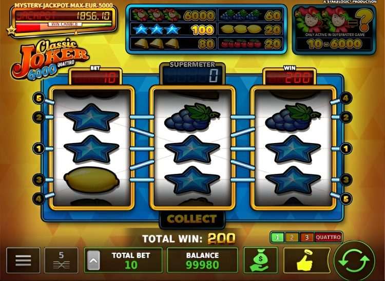 Classic Joker 6000 Quattro gokkast Stakelogic