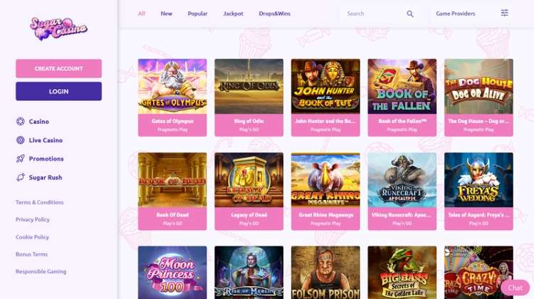 Sugar Casino Spelaanbod