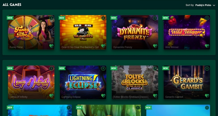 Paddy Power – Spelaanbod