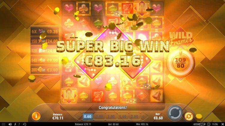 Wild Frames slot Play'n GO super big win