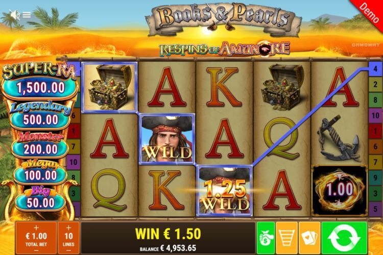 Books and Pearls Respins of Amun Re slot review