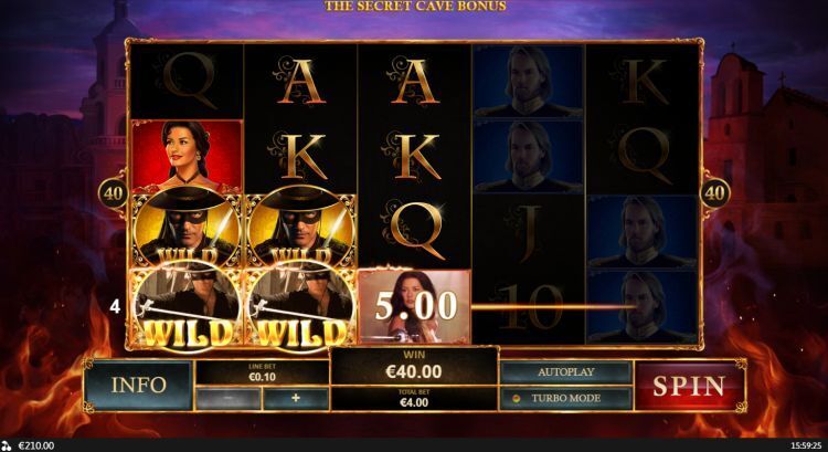The Mask of Zorro slot win