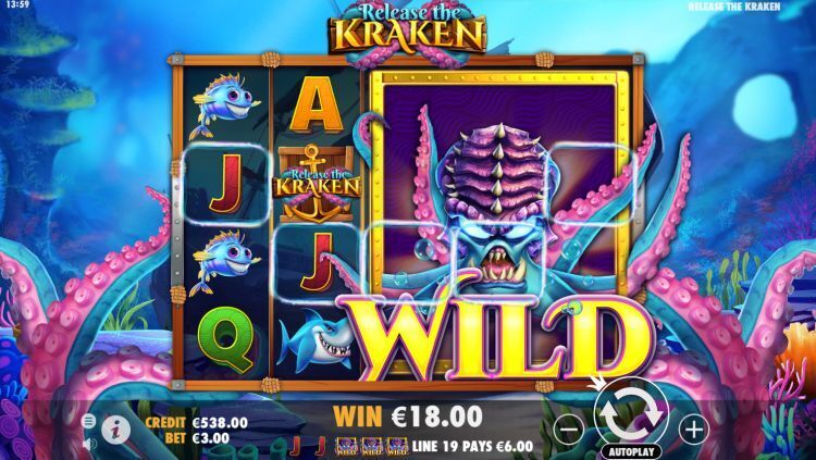 Release The Kraken gokkast mega Wild