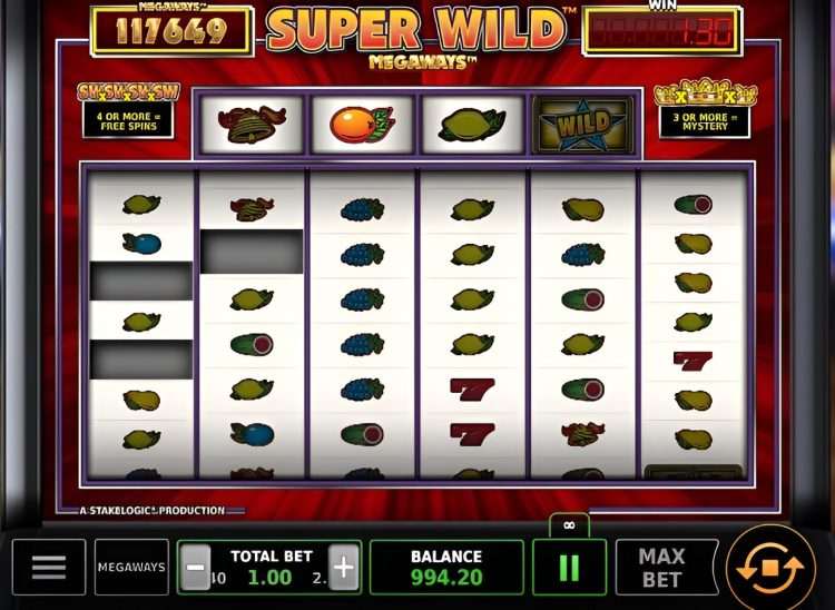 Super Wild Megaways online slot gameplay