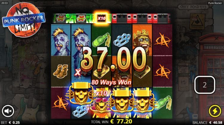 Punk Rocker gokkast bonus big win