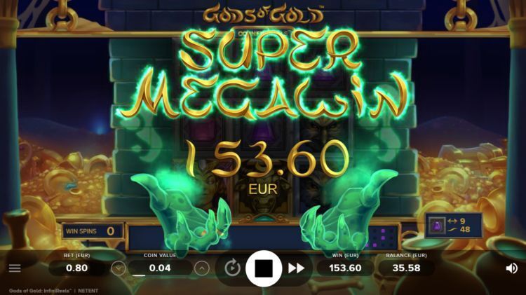 Gods of Gold Infinireels slot mega win
