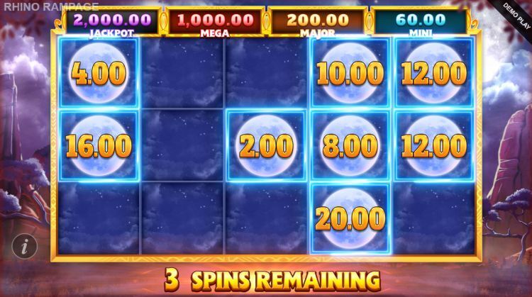 Rhino Rampage online slot bonus gameplay