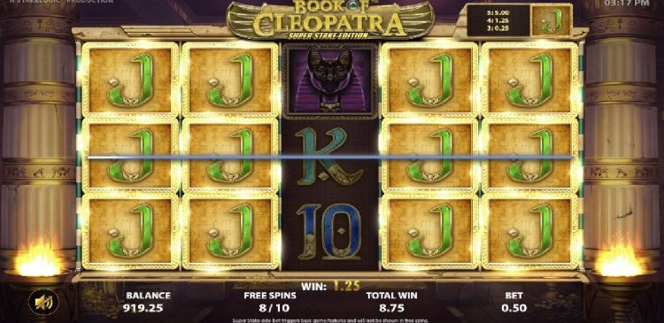 Book of Cleopatra Super Stake Edition online slot gameplay