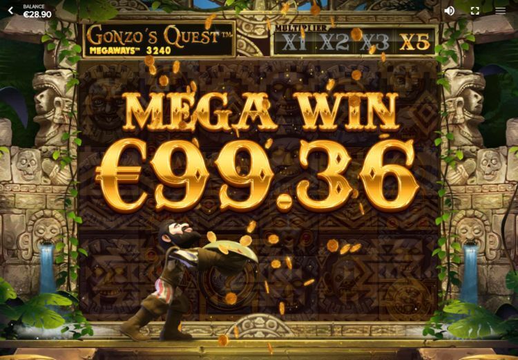 Gonzo's Quest Megaways slot mega win