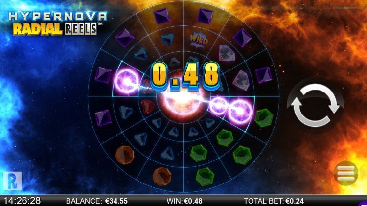 Hypernova Radial Reels gokkast bonus trigger