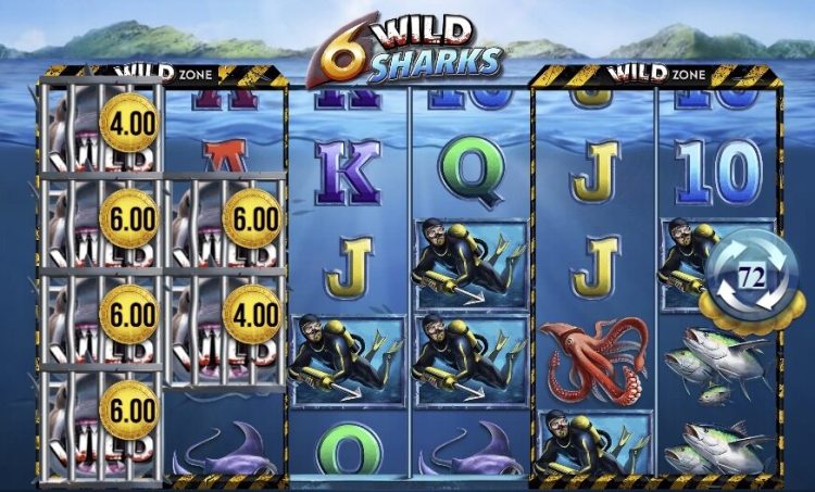 6 Wild Sharks gokkast gameplay