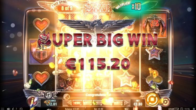 Saxon slot review super big win