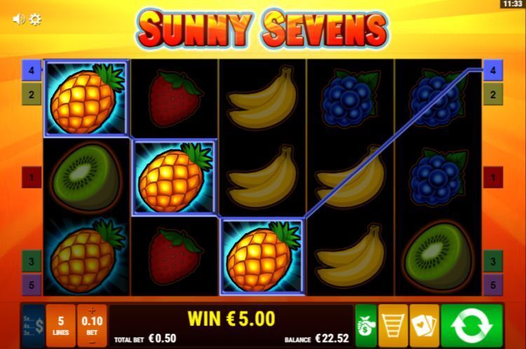 Sunny Sevens gokkast Gamomat win