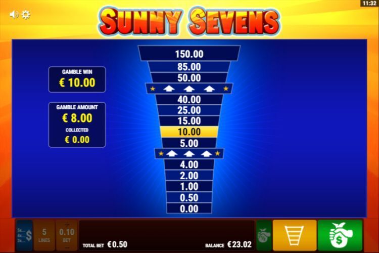 Sunny Sevens slot gamble gameplay