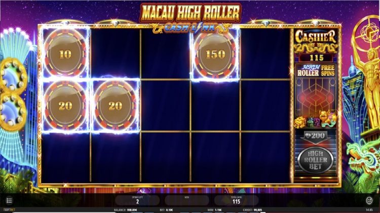 Macau High Roller Cash Link slot bonus feature