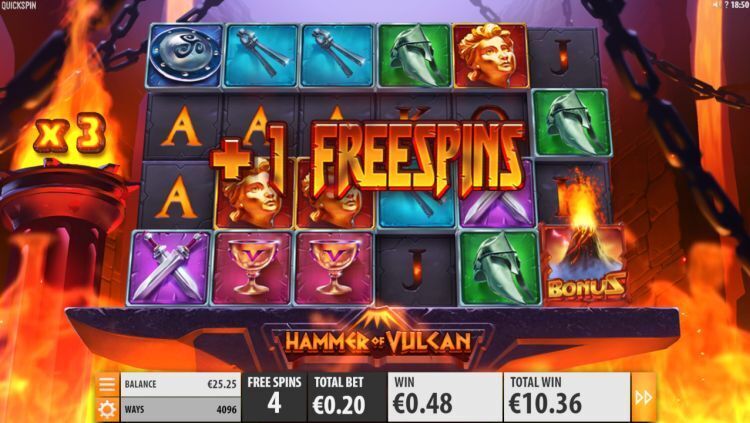 Hammer of Vulcan slot bonus retrigger