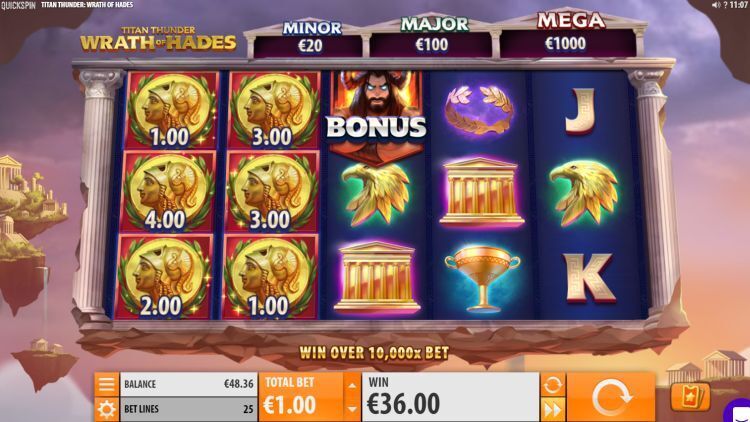 Titan Thunder: Wrath of Hades slot bonus trigger
