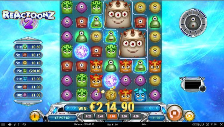 Reactoonz 2 online slot big win