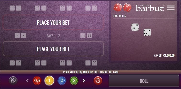 Oryx Gaming Casino Barbut Gameplay