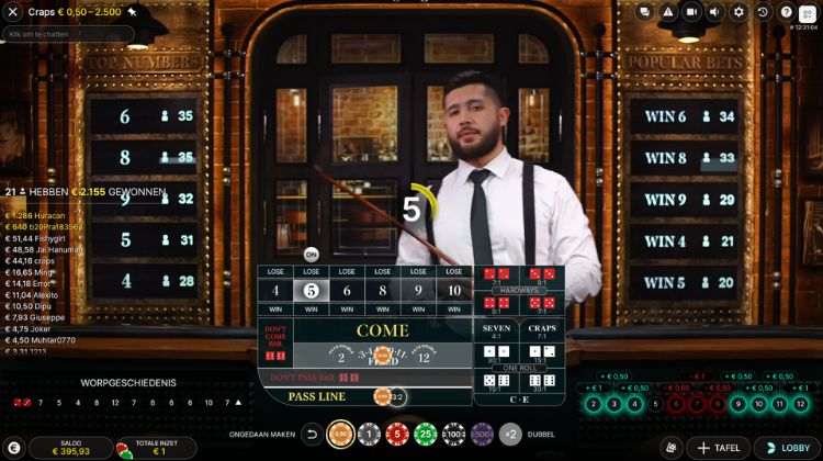 Live Craps Uitbetalingstool