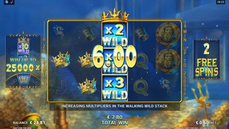 Neptune’s Riches Ocean of Wilds bonus win