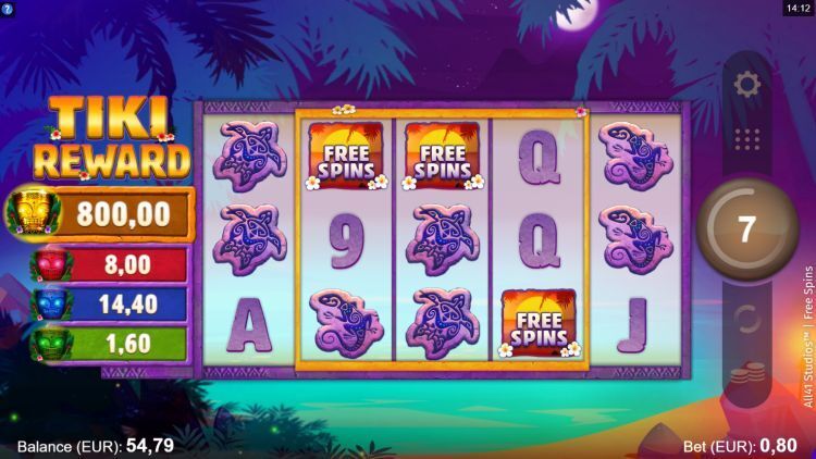 Tiki Reward slot Microgaming bonus trigger