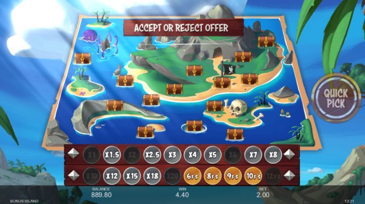 Bonus Island online slot bonus gameplay