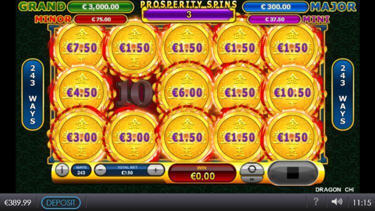 Dragon Chi online slot Respins bonus gameplay