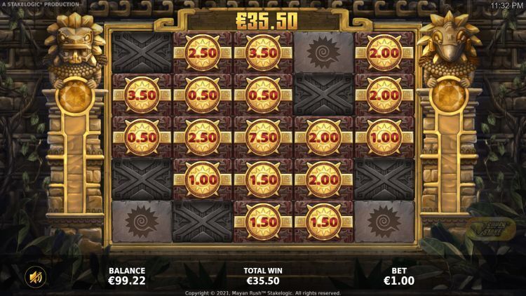 Mayan Rush slot bonus gameplay