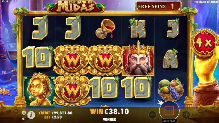 The Hand Of Midas slot bonus gameplay