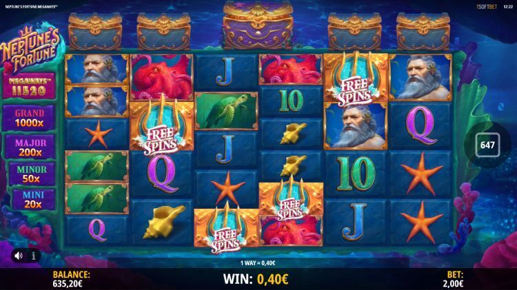 Neptune's Fortune Megaways online slot bonus gameplay