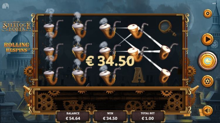 Sherlock Bones online slot feature