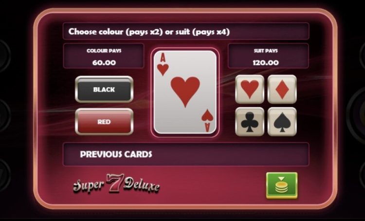 Super 7 Deluxe slot gamble feature