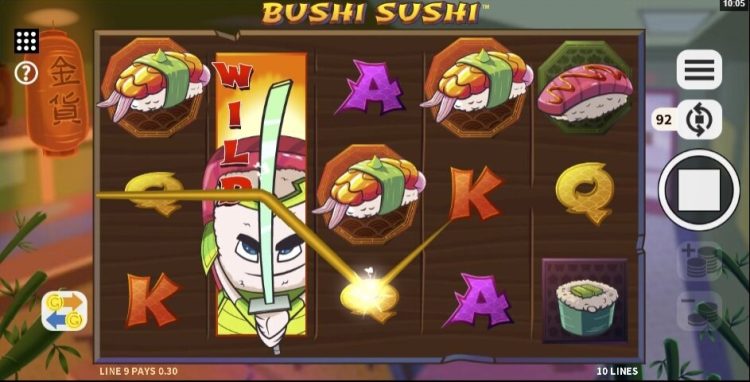 Bushi Sushi online slot gameplay