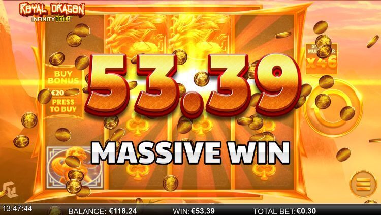 Royal Dragon Infinity Reels online slot big win