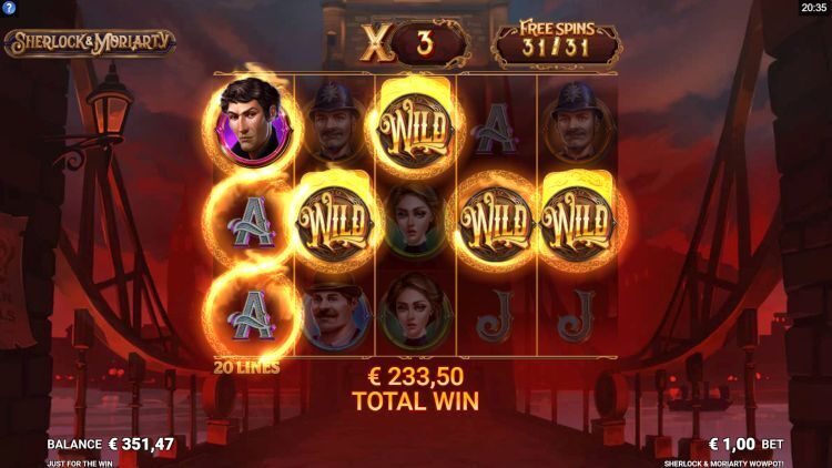 Sherlock and Moriarty Wowpot online slot bonus win