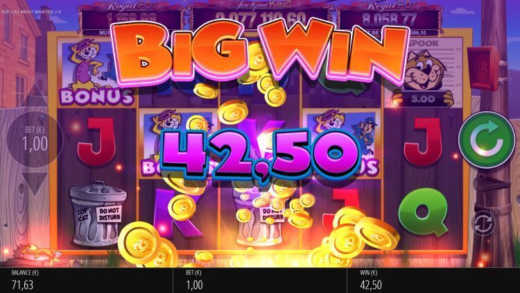 Top Cat Most Wanted Jackpot King slot big win