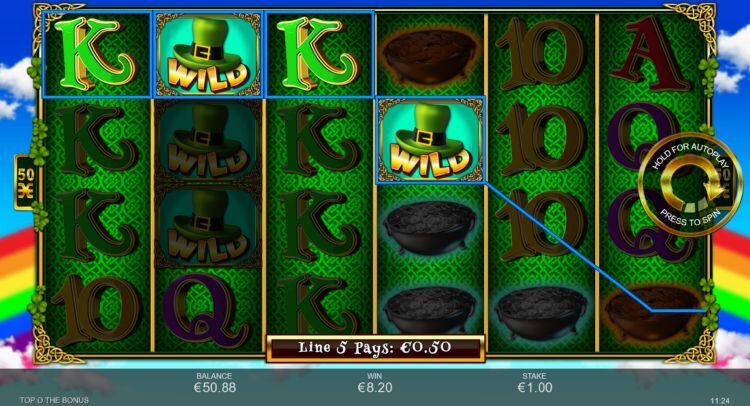 Top O' the Bonus Inspired Gaming slot win