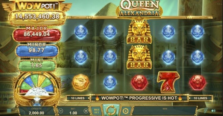 Queen of Alexandria WowPot progressieve jackpot