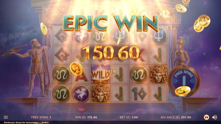Parthenon Quest for Immortality slot epic win bonus