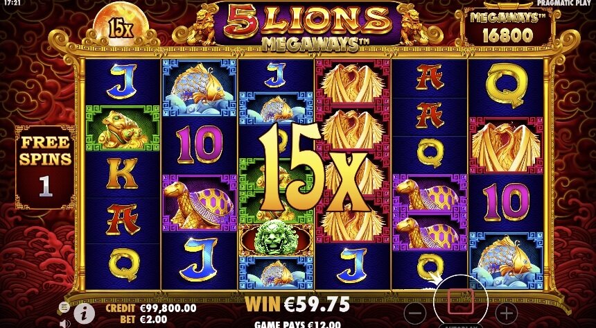 5 Lions Megaways Pragmatic Play - Free Spins