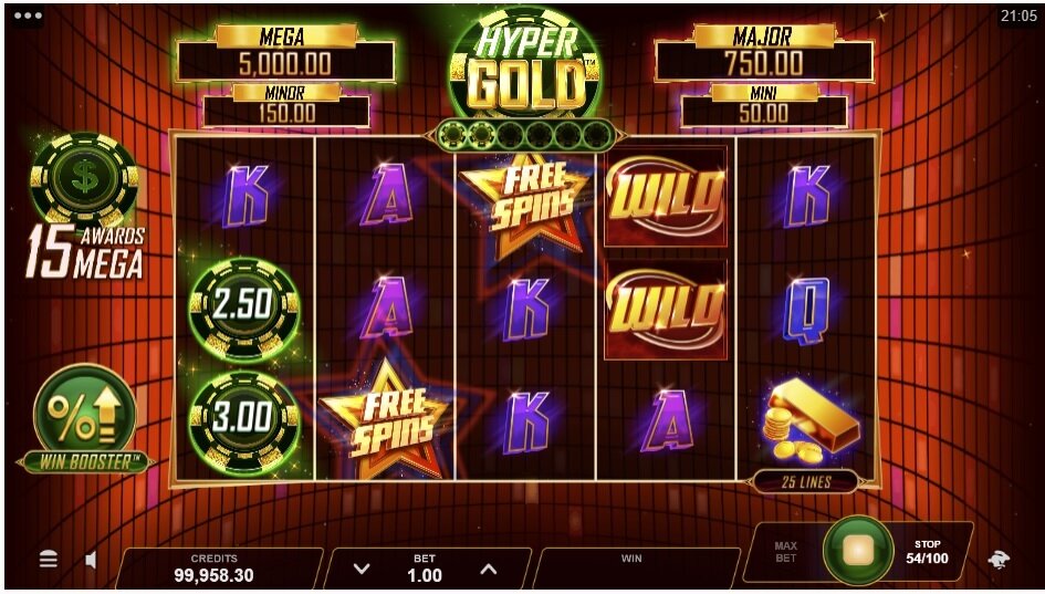 Hyper Gold slot free spins
