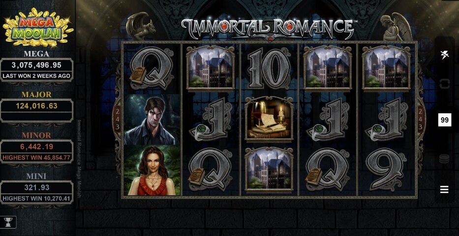 Immortal Romance Mega Moolah gokkast - Gameplay